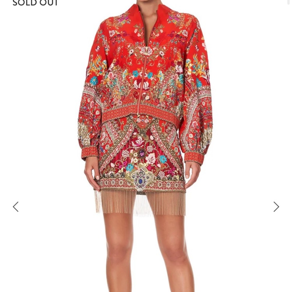 Camila luxury silk bomber jacket